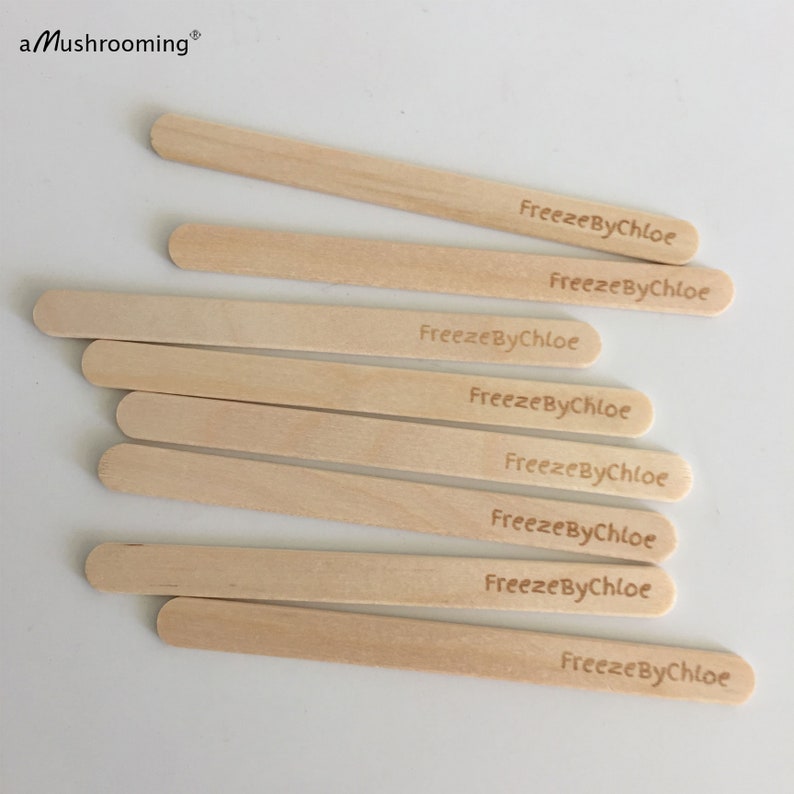 100 Laser Engraved Popsicle Stick Ice Cream Sticks Customized Ice Cream Stick 114mm long for logo Promotions Birthday Baby Shower freeze by