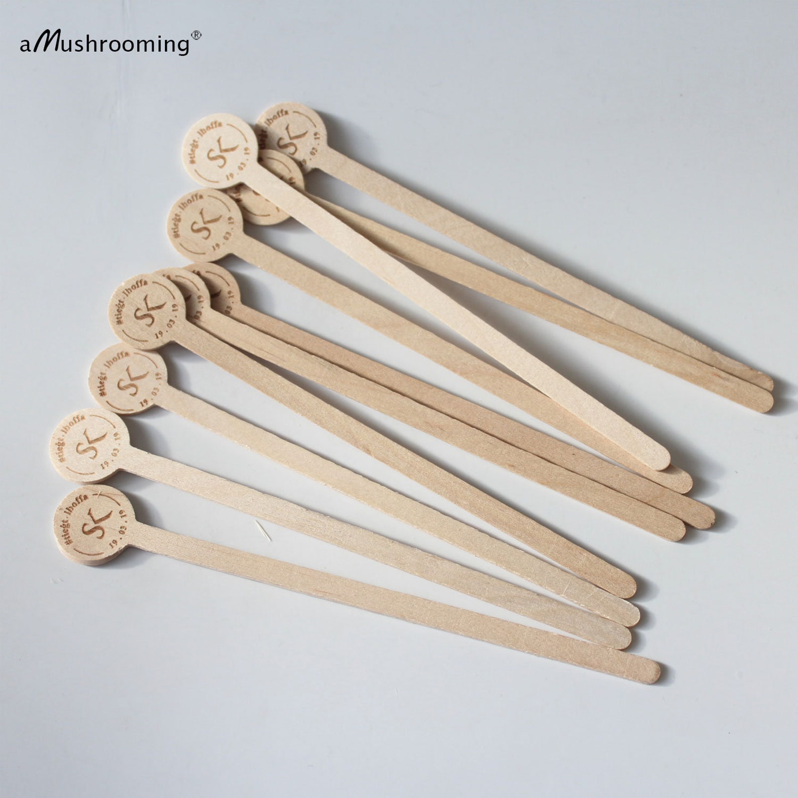 Wood Stir Sticks 200 Custom Logo Cocktail Stirs Etsy