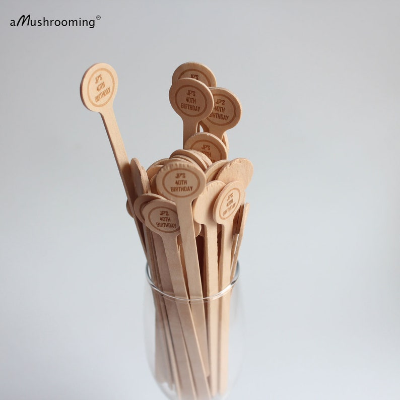 100 Wood Drink Stirrers Cocktail Stirrers Personalized Swizzle - Etsy