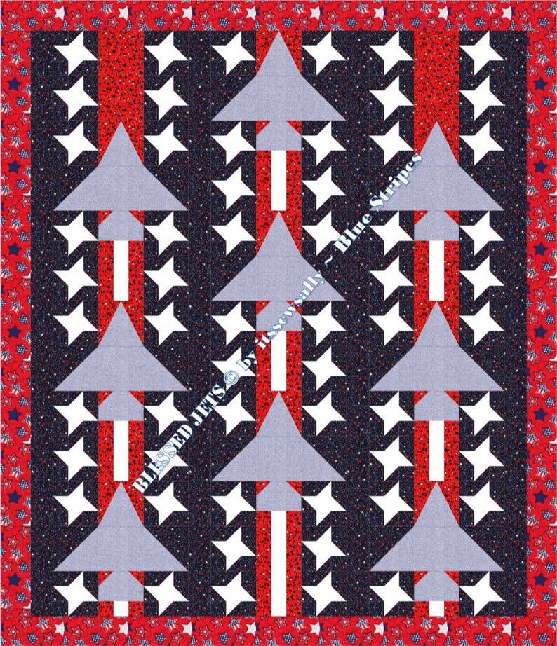 Veterans Quilt with JeTs PDF Pattern/tutorial 2 SIZES included Full size 74x92 & FREE award winning Lap quilt 48x60 to make and donat image 4