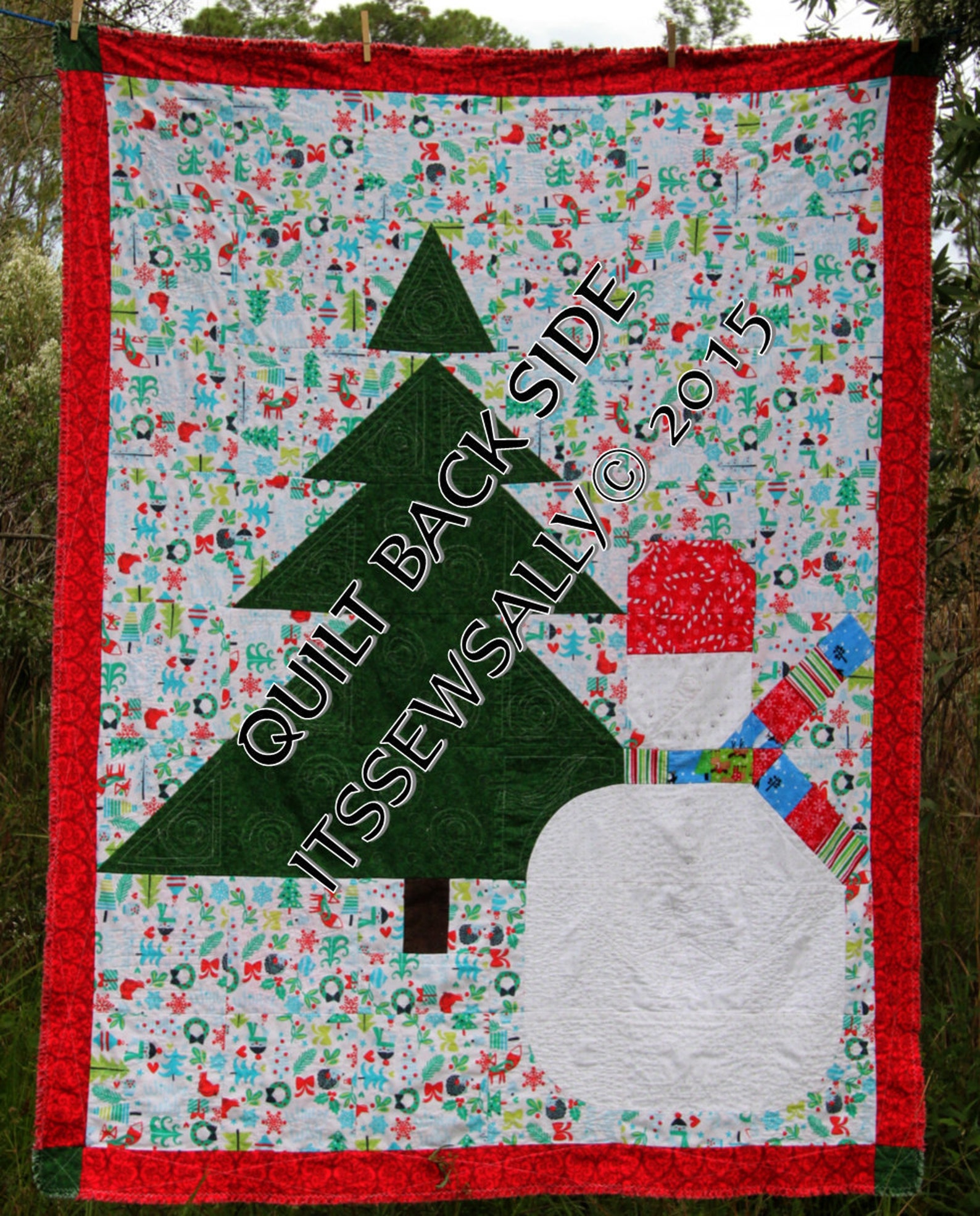 Christmas Rag Quilt Pattern Snowman Rag Quilt 53 X Etsy