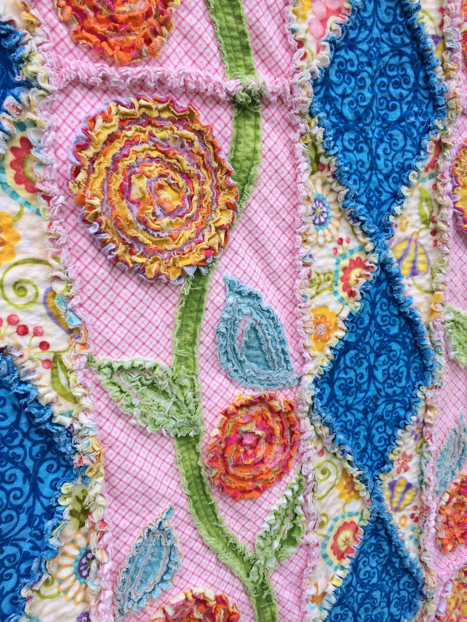 Rag Quilt Pattern, Sally's English Garden Shredded Style (PDF Pattern ...