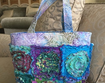 Rag Purse PDF PATTERN & TUTORIAL plus Free makeup bag pattern included   13" x 9" for Charm Packs or from your stash