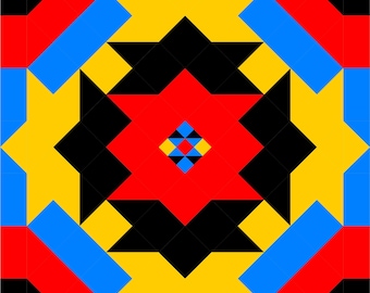 Patrón de edredón tribal doble: El viaje de Mya, para principiantes (patrón en PDF)