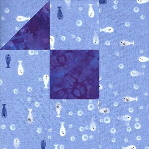 JuSt FiSh Rag Quilt PDF PATTERN-TUTORIAL Two sizes Adult throw size 50 X 70 or Twin bed size 72 x 93 for the boys or the Beach image 5