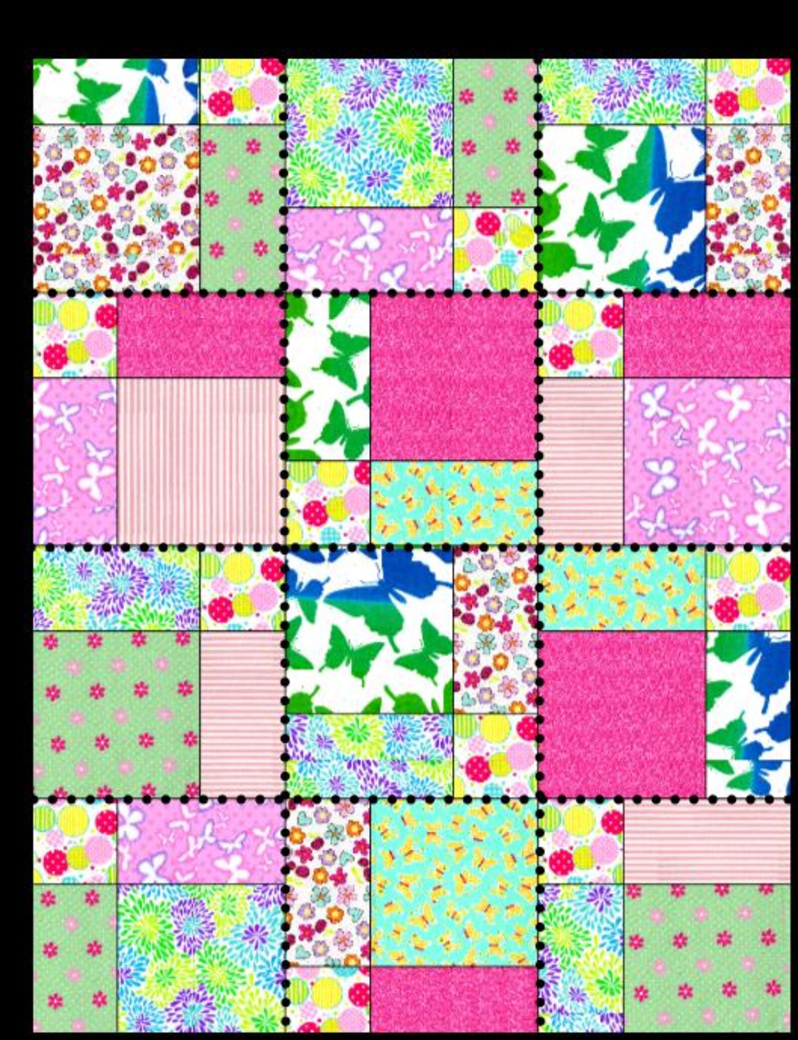 Butterfly Rag Quilt & Pillow Sham PDF Pattern: Twin or Throw Size ...