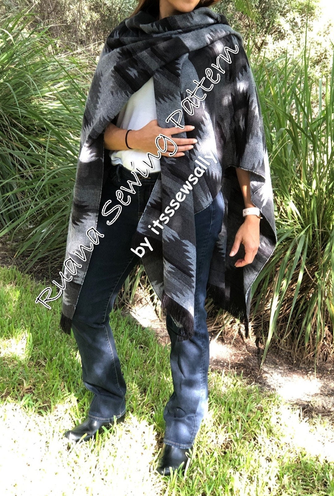 Ruana Wrap Sewing Pattern: Beginner Shawl & Scarf (PDF Pattern) - Etsy ...