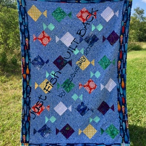 JuSt FiSh Rag Quilt PDF PATTERN-TUTORIAL Two sizes Adult throw size 50 X 70 or Twin bed size 72 x 93 for the boys or the Beach image 3