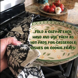 Best Microwave Bowl Cozies HaPpY DaNcInG ChIhUaHuAs make you smile Thicker, 100% Cotton FLANNEL-batting-washable-reversible-microwave safe image 10