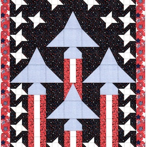 Veterans Quilt with JeTs PDF Pattern/tutorial 2 SIZES included Full size 74x92 & FREE award winning Lap quilt 48x60 to make and donat image 2