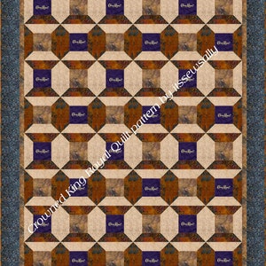 Crown Royal Quilt PDF Schnittmuster-GROSSE Überwurf 58 &quot;x 74&quot; - easy One BlOcK Schnittmuster - viel Wirkung! ideal für selbstbewusste Anfänger - sofortiger Download