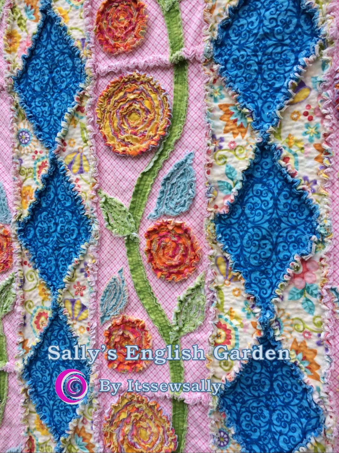 Rag Quilt Pattern, Sally's English Garden Shredded Style (PDF Pattern ...