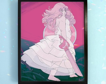 Impresión artística de diamante rosa de cuarzo rosa: Steven Universe Anime (descarga digital)