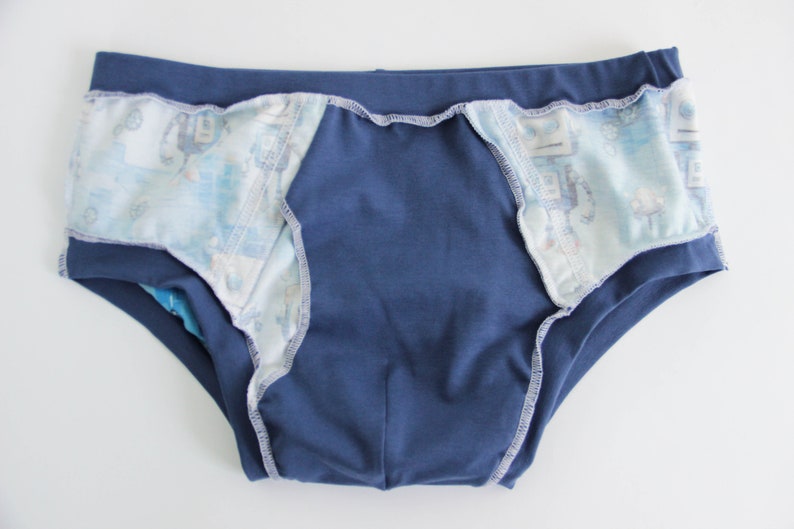 Blue briefs Abdl clothing. Adult baby man underwear. Plus size man briefs. image 6