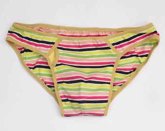 Calzoncillos pequeños abiertos a rayas para hombre