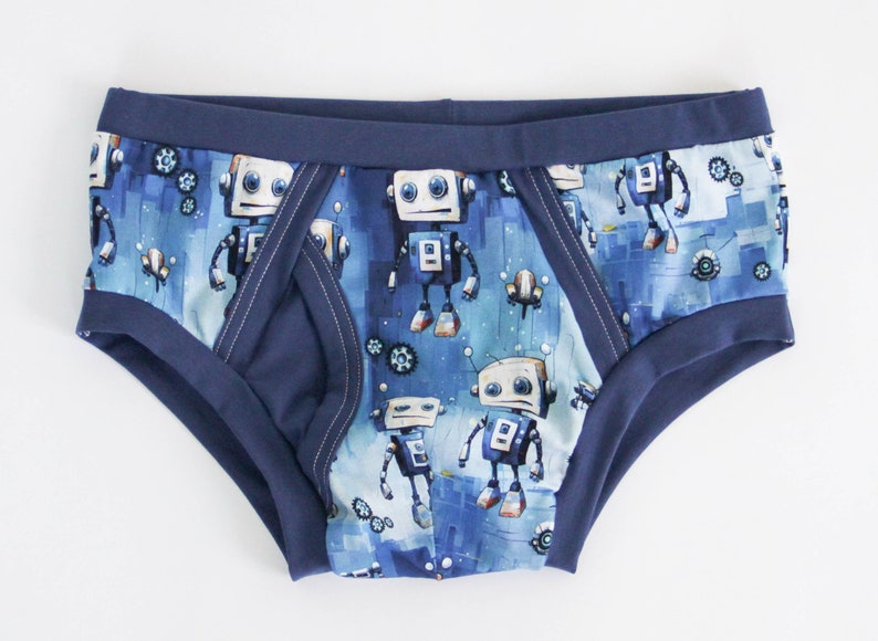 Blue briefs Abdl clothing. Adult baby man underwear. Plus size man briefs. image 1