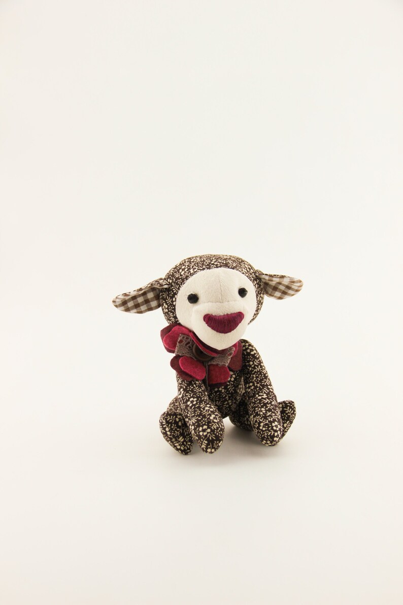 Toddler toys animal bear Cotton handmade teaching toy Baby rooms decor. Stuffed toy sad Teddy bear for baby