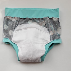 Diaper ABDL with a high fit. Space training pants by an adult boy. Adult baby boy clothing. image 3