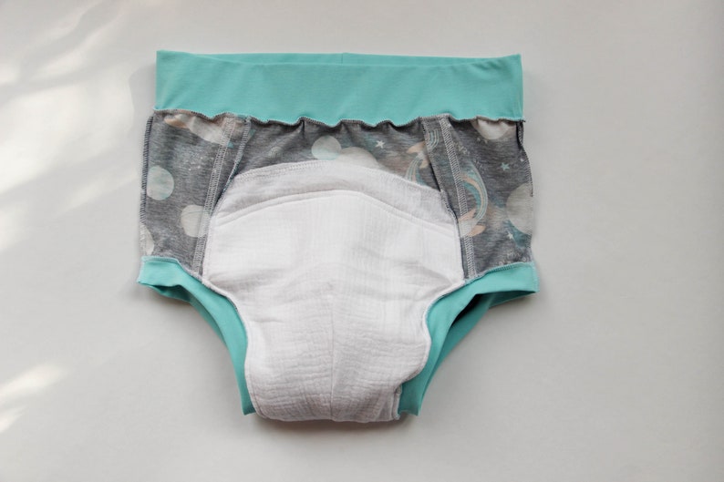 Diaper ABDL with a high fit. Space training pants by an adult boy. Adult baby boy clothing. image 3