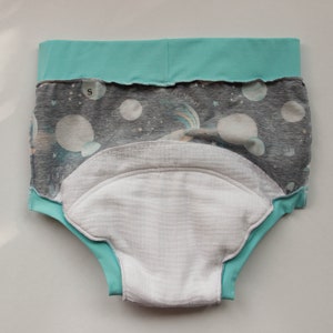 Diaper ABDL with a high fit. Space training pants by an adult boy. Adult baby boy clothing. image 4