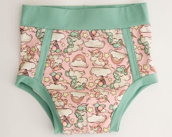 Big boy unicorn training pants, fabric diaper for adult, kawaii adult care wear