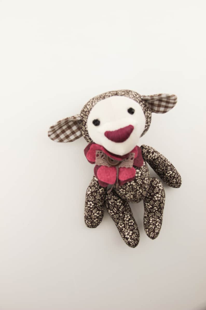 Toddler toys animal bear Cotton handmade teaching toy Baby rooms decor. Stuffed toy sad Teddy bear for baby