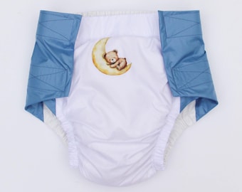 Couche pour adulte avec insert amovible. Couche volumétrique rembourrée réutilisable pour les décharges nocturnes abondantes