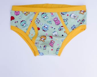 Men's cotton briefs. Panties for adults, cotton underpants, print Bear