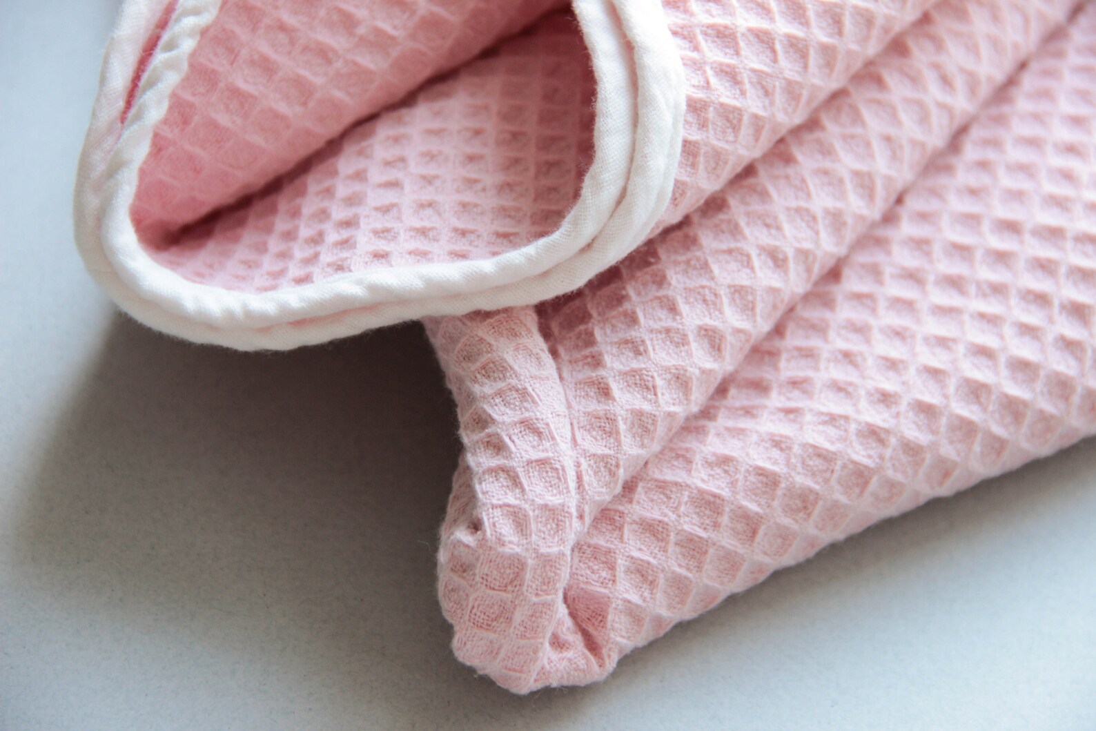 Pink waffle baby blanket. Cotton Towel. Size 120x96 cm 47x37 Etsy