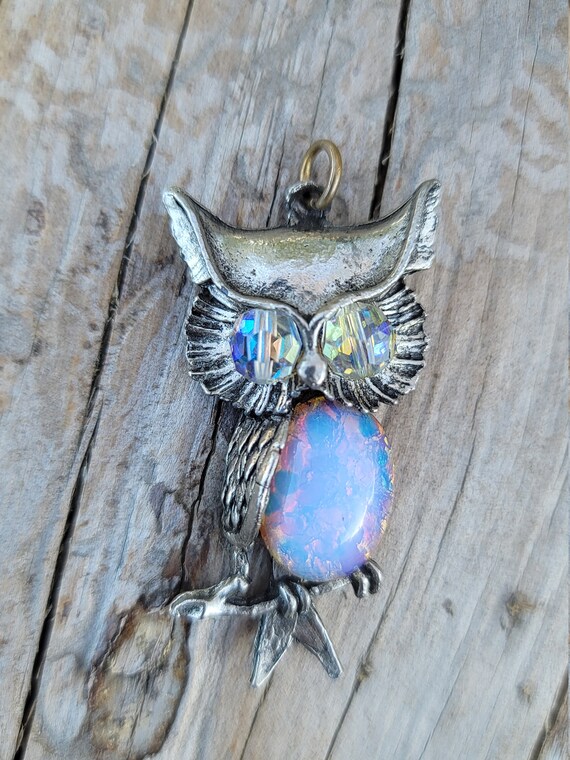 Vintage Jelly belly owl pendant - image 3