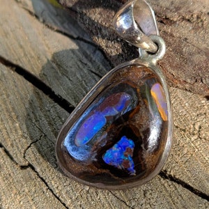Sterling silver Boulder opal pendant