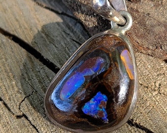Sterling silver Boulder opal pendant