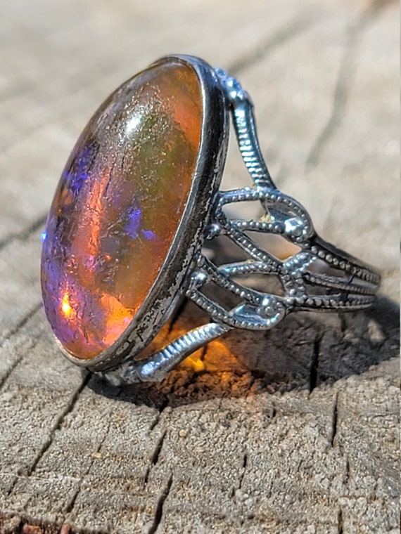 Dragons breath sterling silver ring