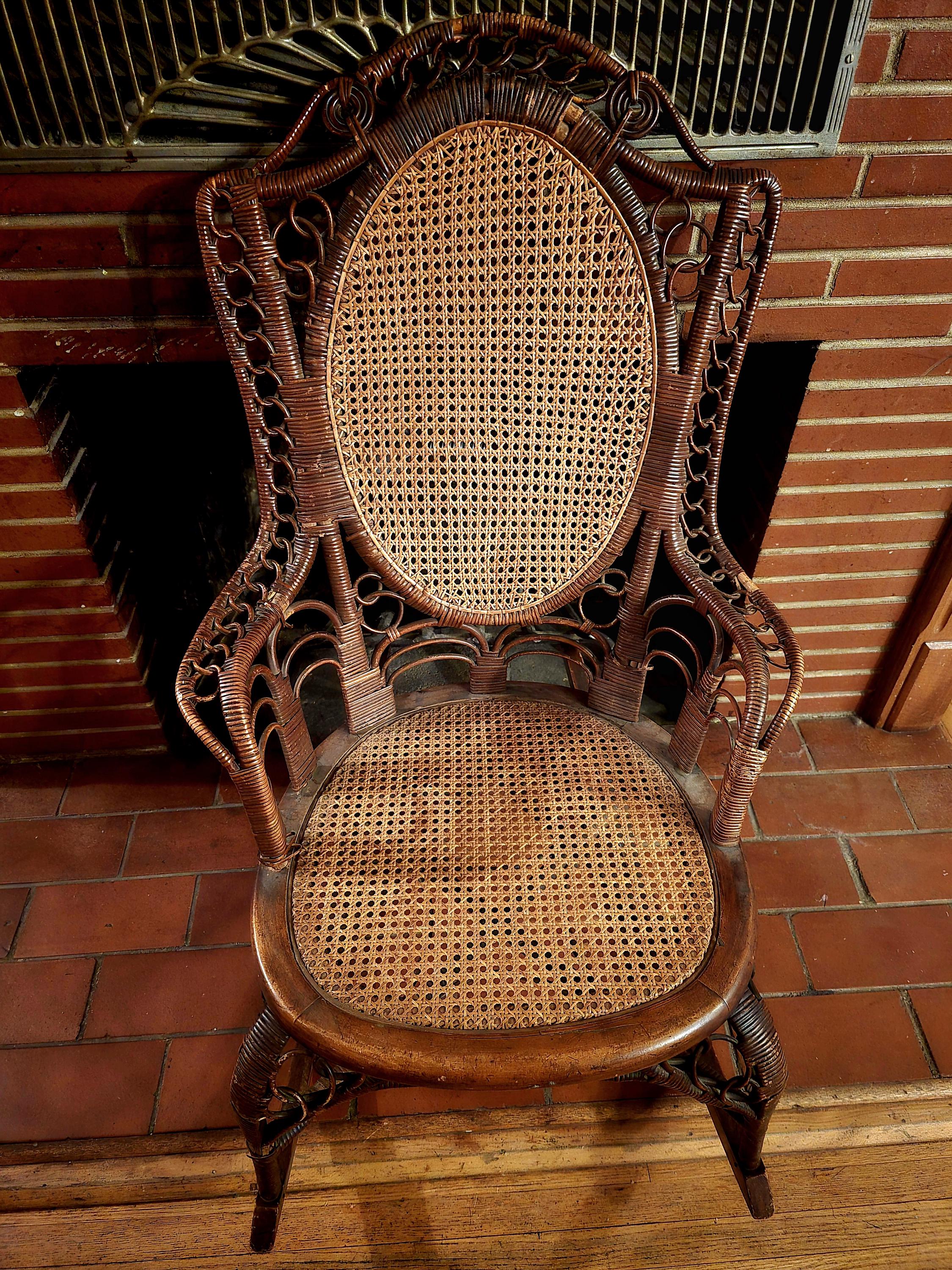 Antique 1920s Rattan Wicker Cane Rocking Chair - Etsy