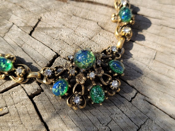 Rare Coro Green Dragons Breath Necklace Etsy