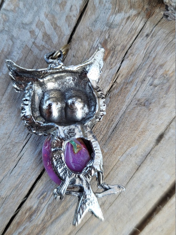Vintage Jelly belly owl pendant - image 4