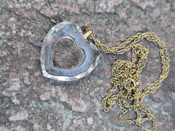 Vintage Crystal heart pendant