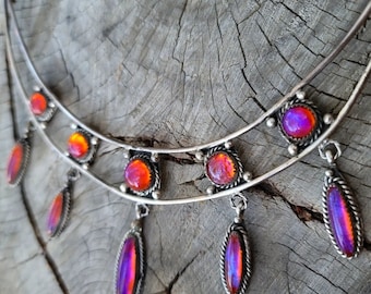 Antique sterling silver dragons breath necklace
