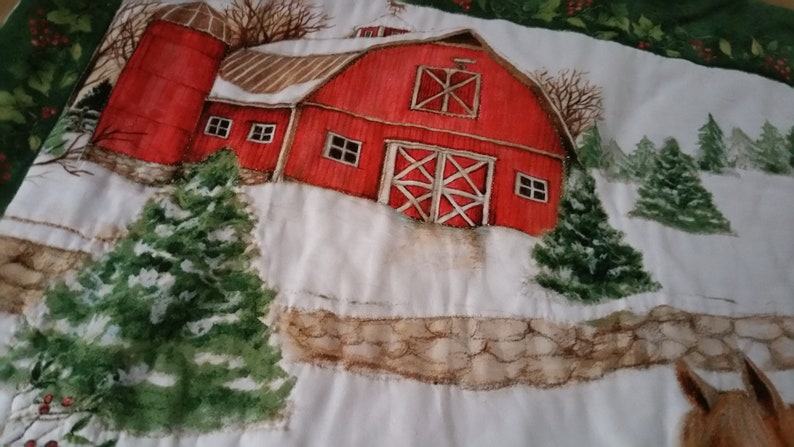 Mother Horse With Colt Baby Quilt Handmade 4 Layer Warm Baby Blanket