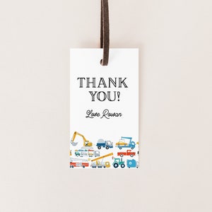 Transportation Birthday Thank You Tag, Transportation Birthday Thank You Favor Tag, Gift Tag EDITABLE, INSTANT DOWNLOAD - A627