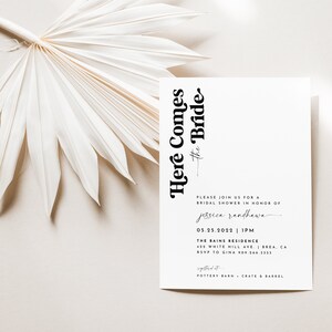 Modern Minimalist Bridal Shower Invitation, Editable Template (Digital Download)