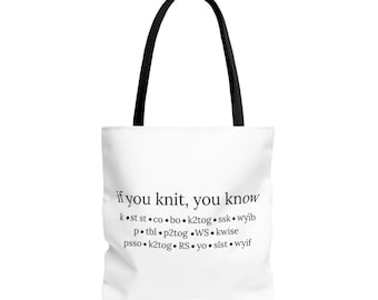 if you knit, you know tote bag