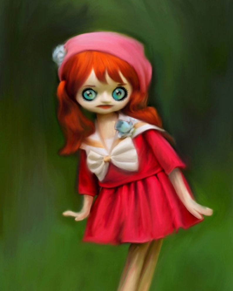 creepy doll with big eyes