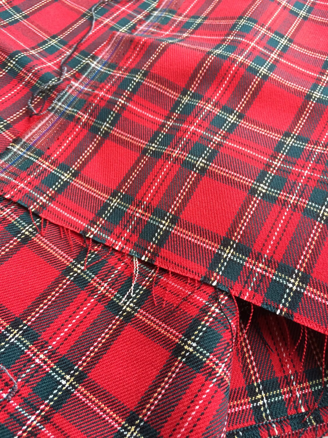 39 Long .Plaid fabric.Red plaid/Red fabric/ Holiday/ Etsy