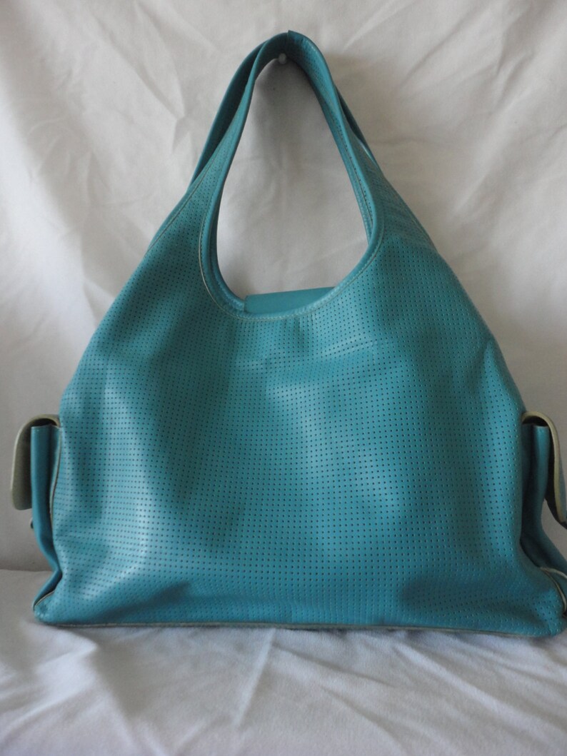 Gorgeous Pre-Owned Aqua Blue Satchel Bag. | Etsy