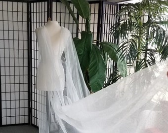 SPARKLE CAPE VEIL Cathedral Cape, White, Off White, Ivory, Champagne, Black, Classic Style 111" x 61", Glitter Cape - Style - "Vanessa Cape"