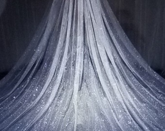 SPARKLE VEIL, GLITTER Veil, Cathedral, Chapel, Waltz, Fingertip,  White, Off-White/Ivory, Champagne, Black, Classic Style Name-"Vanessa"