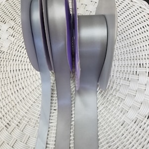 CLOSEOUT 50% OFF Silver Gray Double Faced Satin Ribbon, Limited Supply Going Fast, 7/8&quot;- 1 1/2&quot; - 2 1/2&quot; =  High Quality, Luxurious