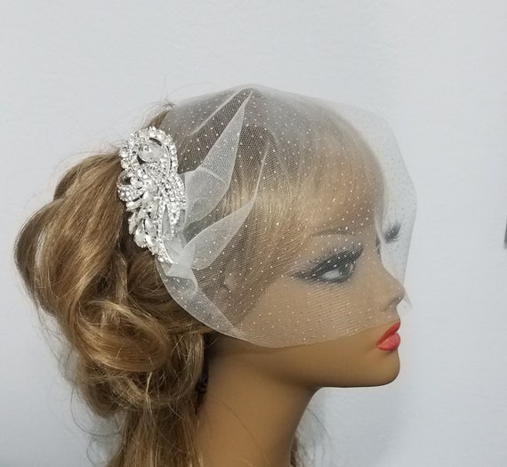 Sparkling Silver headband Veil with glitter Silver sparkle diva headband with Veil – NORA & KATIE main image 2
