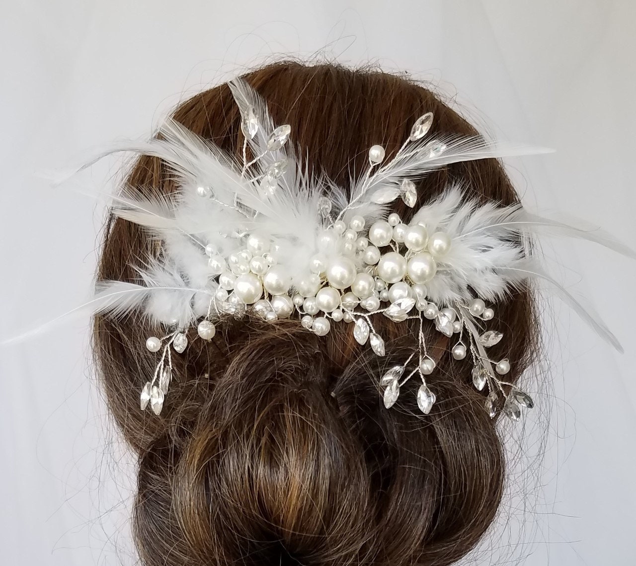 Ostrich Feather Veil - Etsy display picture 1